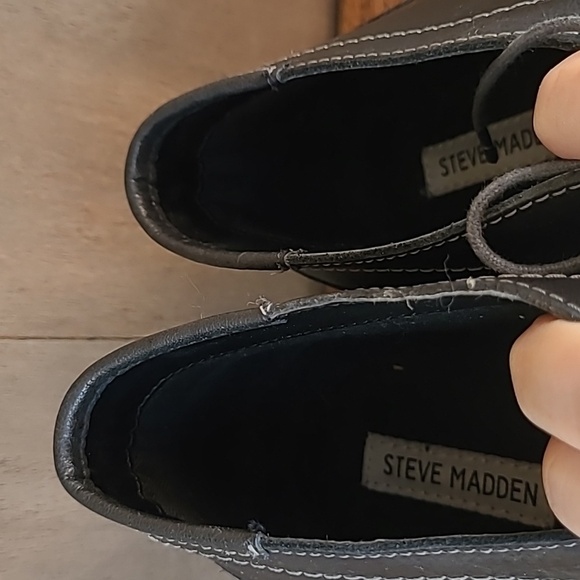 EUC Steve Madden Harken 017 Men\'s sz 13 Black Leather Chukka Boots main image 4